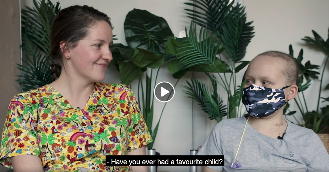 Starship heroes nurse Maddy Rose and interviewer and Starship kid, 11-year-old DJ watch here